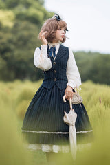 Multi-layer Striped Print Ruffle Sweet College Style Elegant Lolita Skirt 3 Colors - Product - 4