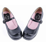 Black Simplicity Strap Platform Classic Lolita Shoes - Product - 3