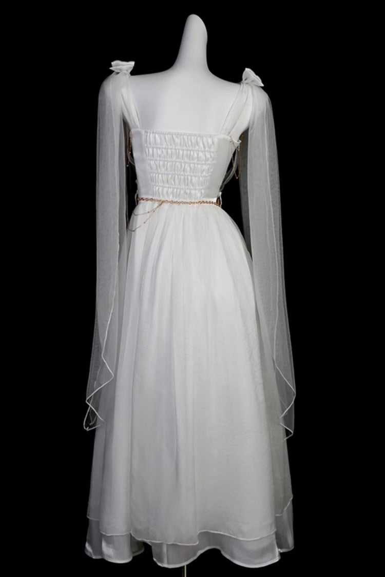 White [Messenger of God] Greek Style Sleeveless Ruffle Elegant Lolita Jsk Dress - Product - 6