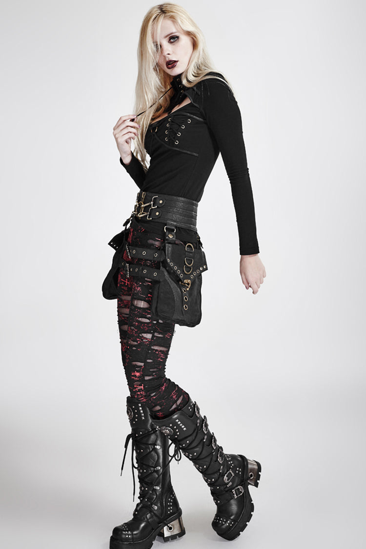 Mesh Close Fitting Long Women's Gothic Leggings - Product - 9