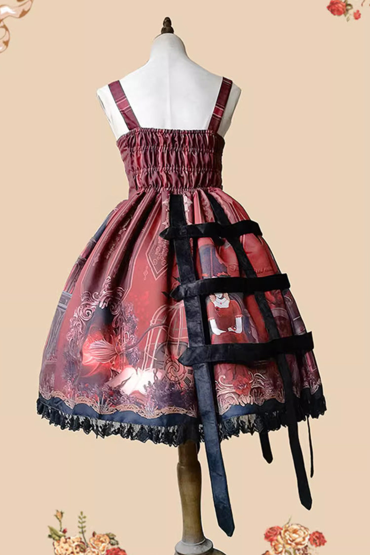 Midnight Magic Church Print Ruffle Punk Lolita Jsk Dress 3 Colors - Product - 9