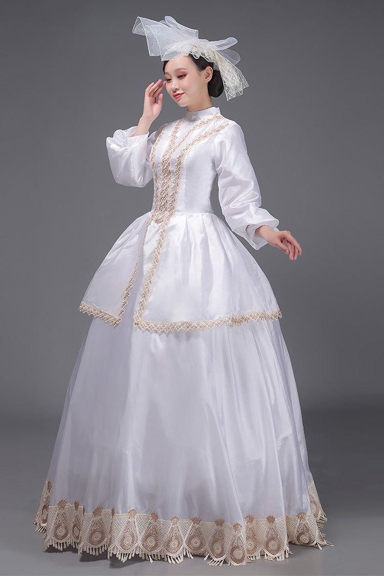 White European Court Long Sleeves Embroidery Sweet Vintage Victorian Dress - Product - 3
