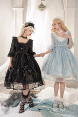 Planet Butterfly Print Bowknot Classic Gothic Lolita Dress 2 Colors - Product - 23