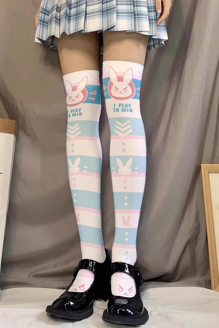 Cute Anime Print Sweet Japanese Lolita Over The Knee Socks 10 Styles - Style4 - 4