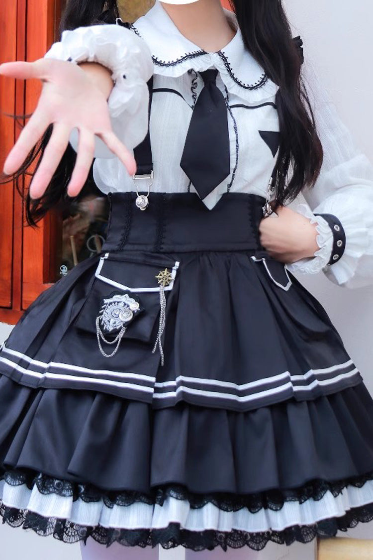Officer Rabbit Multi-layer Ruffle Sweet Lolita Strap Dress 4 Colors - Product - 9