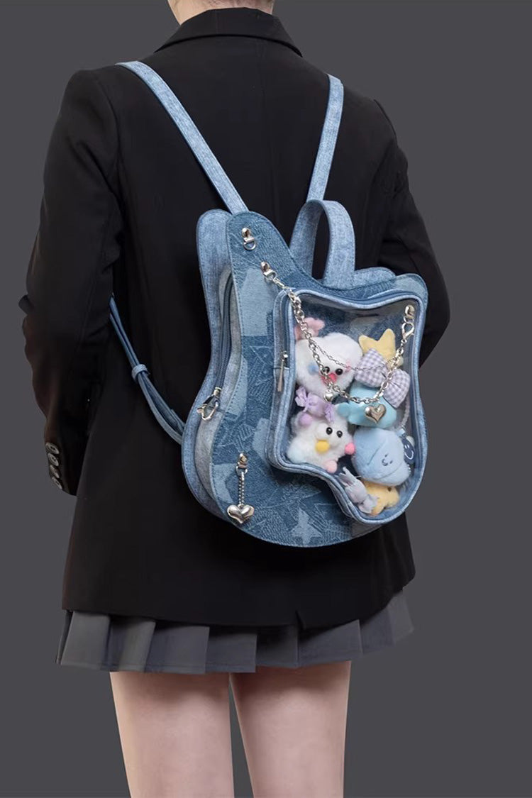 Guitar Heart Printed Chain-Decorated Sweet Lolita Itabag 3 Colors - Product - 6
