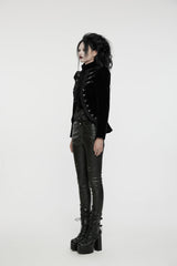Black Stand Collar Long Sleeves Women's Gothic Swallowtail Coat - Product - 5