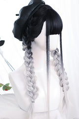 Black Natural Gradient Long Straight Classic Lolita Wig - Product - 3