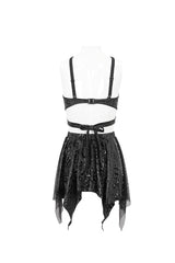 Black Pentagram Print Strap Two Piece Women's Gothic Swimsuit - Product - 8