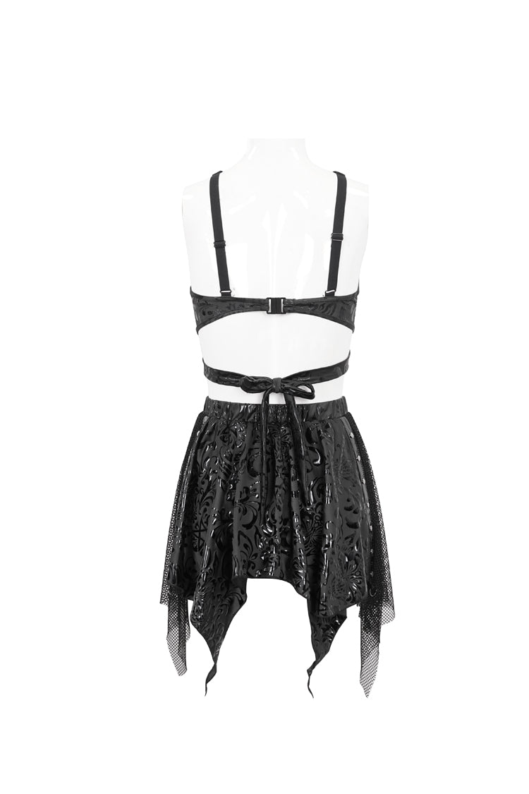 Black Pentagram Print Strap Two Piece Women's Gothic Swimsuit - Product - 8