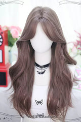 Milk Tea Rose Pink Sweet Lolita Long Curly Wigs - Product - 2