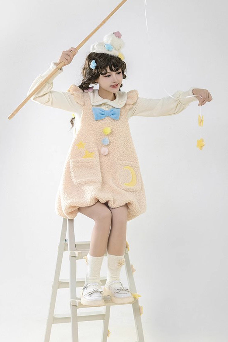 Multi-Color Stars Moon Print Bowknot Sweet Lolita Jsk Dress - Product - 5