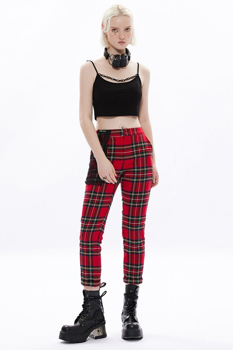 Black Detachable Plastic Chain Rock Women's Punk T-Shirt - Product - 4