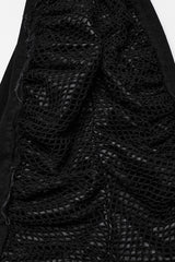 Black Stitching Mesh Unedged Detachable Women's Punk Pants - Product - 8