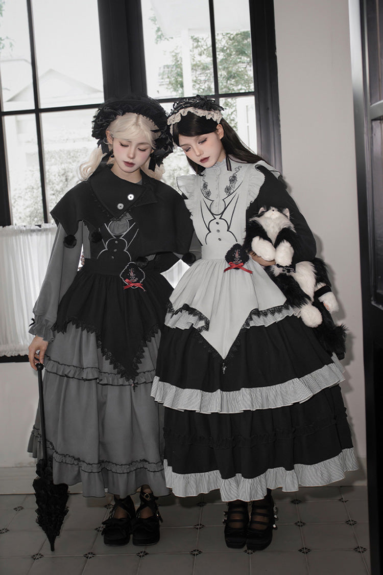 [Castle Night] Long Sleeves Ruffle Embroidery Gothic Lolita Dress 2 Colors - Product - 6
