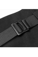 Black Metal Ring Shoulder-Strap Buckle Belt Split Hem A-Shaped Women's Punk Skirt - Product - 8