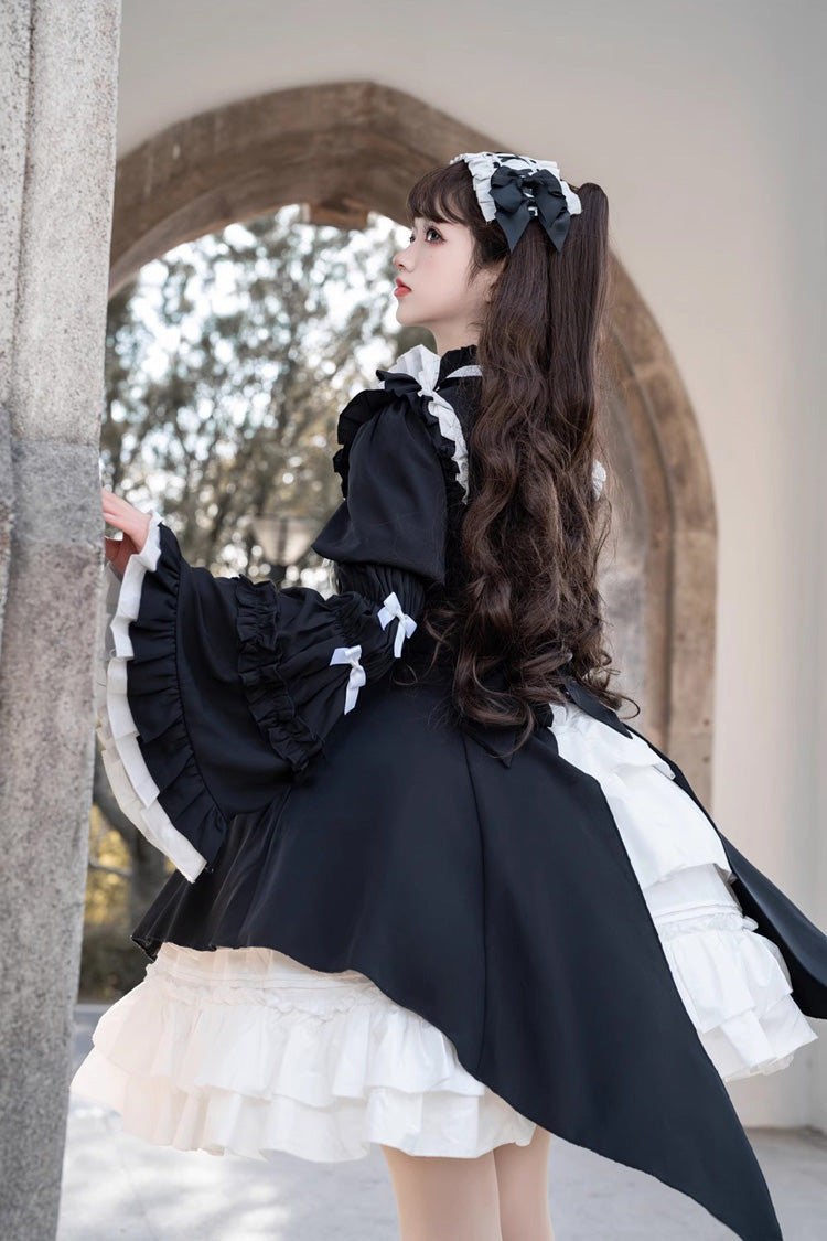 Black/White Night Gem Dark Magic Detachable Sleeves Cardigan Gothic Lolita Dress - Product - 9