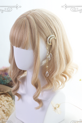 Golden Air-Bangs Short Curly Hair Sweet Lolita Wigs - Product - 4
