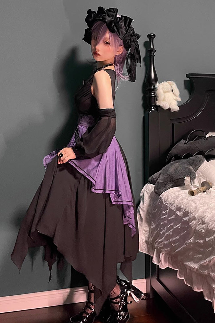 Black/Purple Print Styx Ferry Witch Gothic Lolita Dress - Product - 2