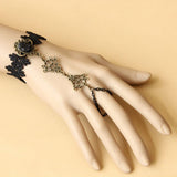 Black Romantic Retro Lace Gothic Lolita Bracelet - Product - 3