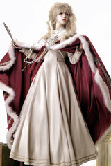 Red [Royal Coronation] Embroidered Sweet Gorgeous European Court Style Lolita Dress and Cape Set - Product - 7