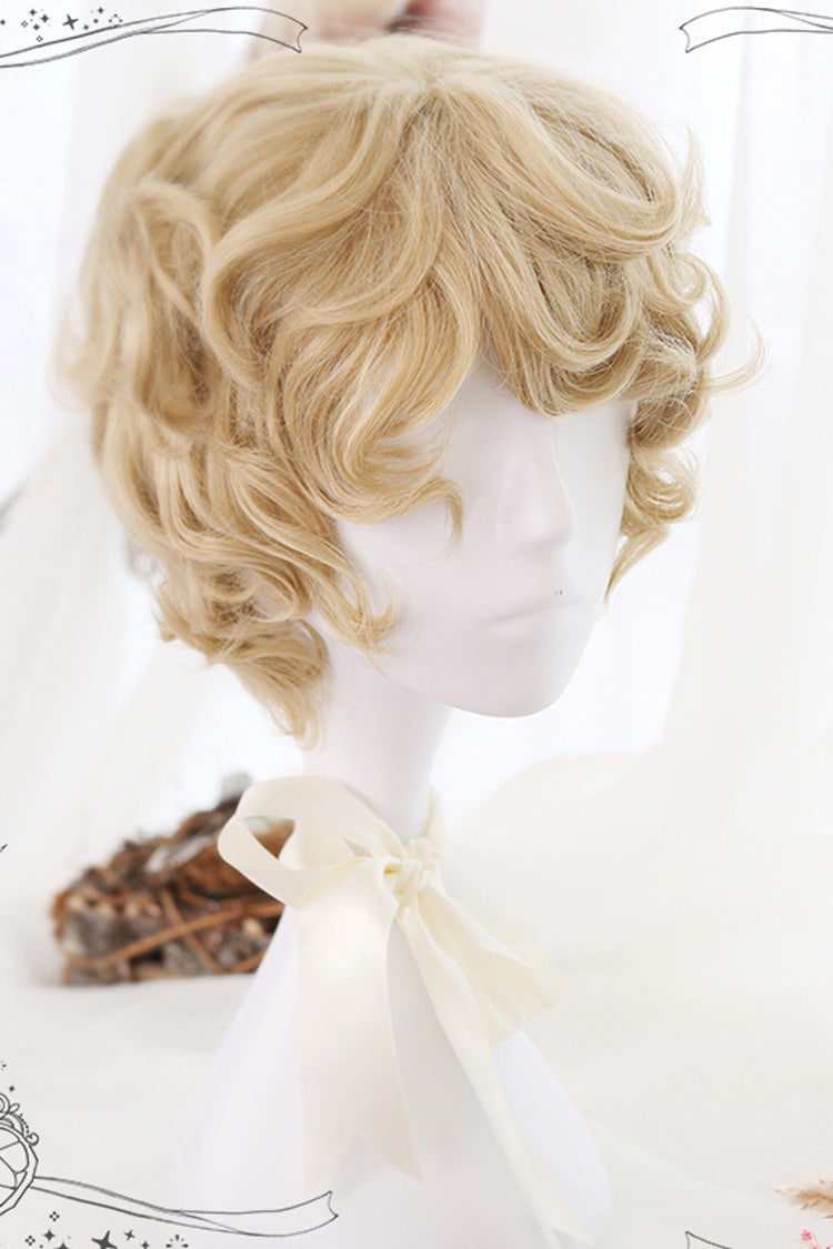 Linen Platinum Prince Encounter Short Curly Hair Ouji Wig - Linen Platinum - 1