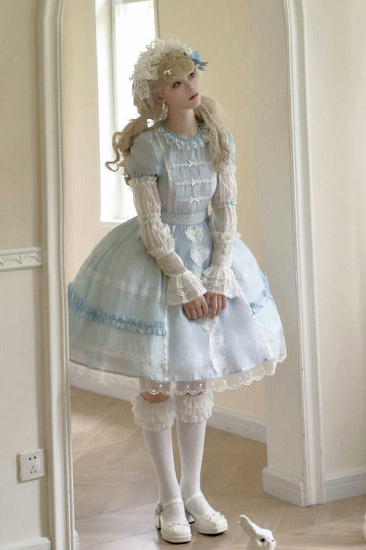 Wish Heart Short Sleeves Cardigan Bowknot Sweet Princess Lolita Jsk Dress 2 Colors - Product - 11
