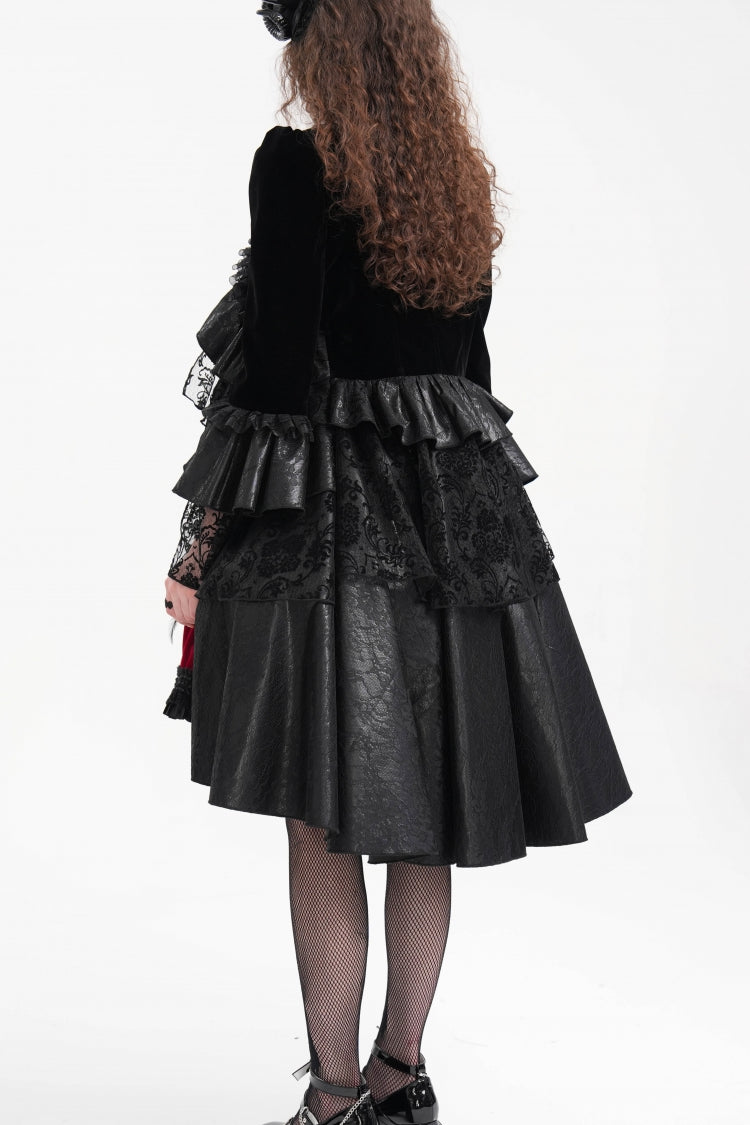 Black Long Sleeves Ruffle Lace Mesh Women's Gothic Jacket - Product - 7