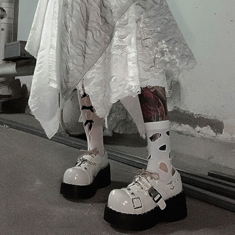 Devil Trap Gothic Punk Lolita Platforms 2 Colors - White - 6