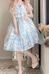 Blue Lemon Story Short Sleeves Print Ruffle Bowknot Sweet Lolita Jsk Dress - Product - 3