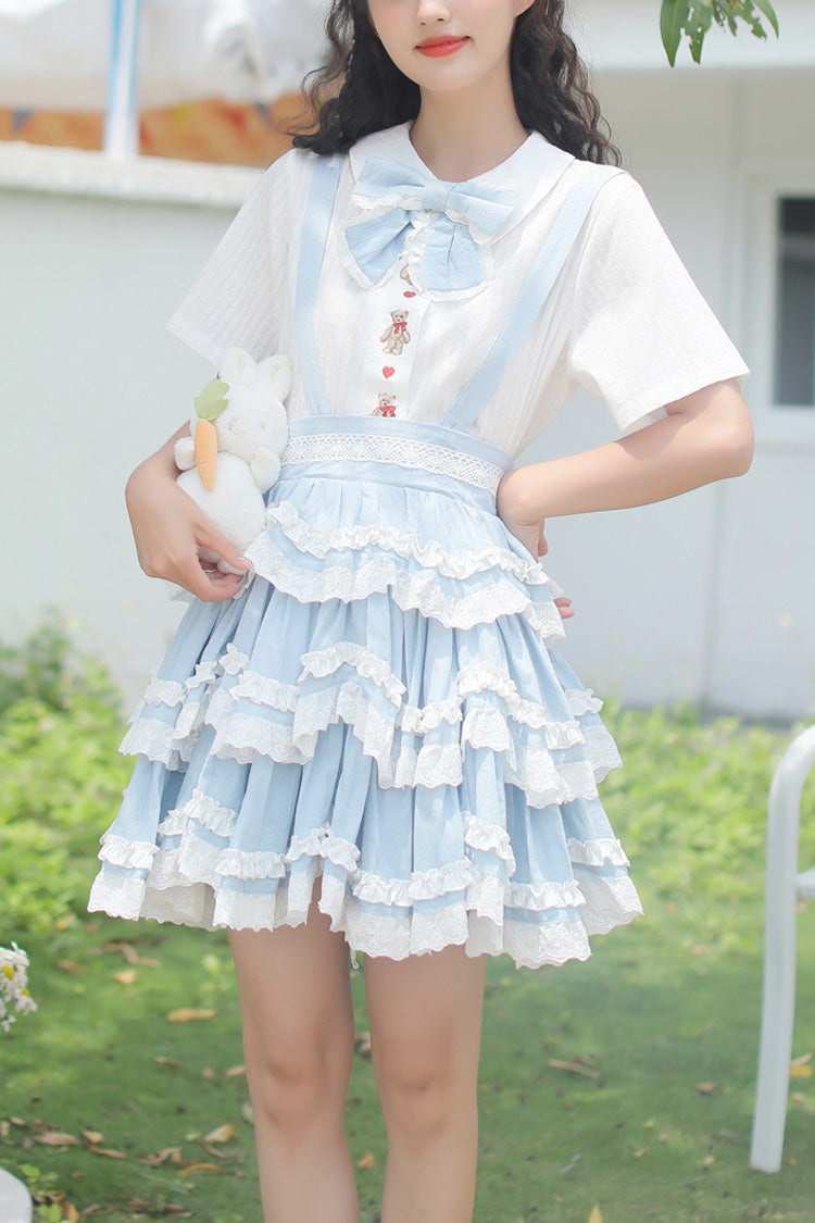 多層 Scarlett 夏 フリル リボン スウィートロリータ ストラップ ワンピース 2色 商品画像