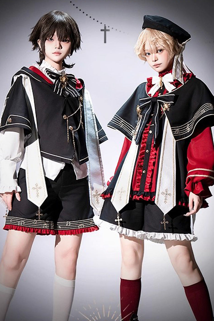 Black [The Choir of The Church] Ouji Fashion Gothic Prince Lolita Set (Older Brother Version) - Product - 8