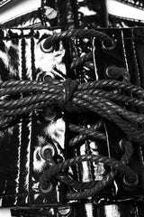 Black Faux Leather Strips Lace-Up Women's Steampunk Girdle - Product - 7