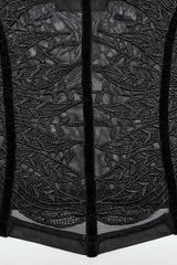 Black Sleeveless Lace Slim Sheer Womens Gothic Sling Vest - Product - 7