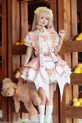Fruit Pudding Vertical Lines Print Bowknot Irregular Sweet (Set) front view