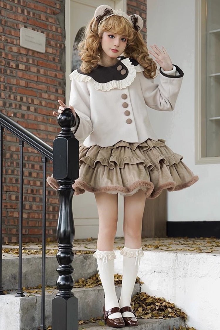Brown Coco Diary Autumn Winter Sweet Princess Lolita Coat - Product - 3