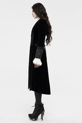 Black Long Sleeves Jacquard Slim Women's Gothic Coat - Product - 2