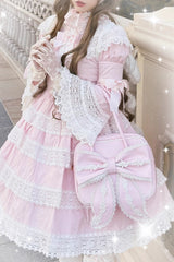 Sweet Bowknot Lace Zipper Japanese Lolita Handbag 3 Colors - Product - 5