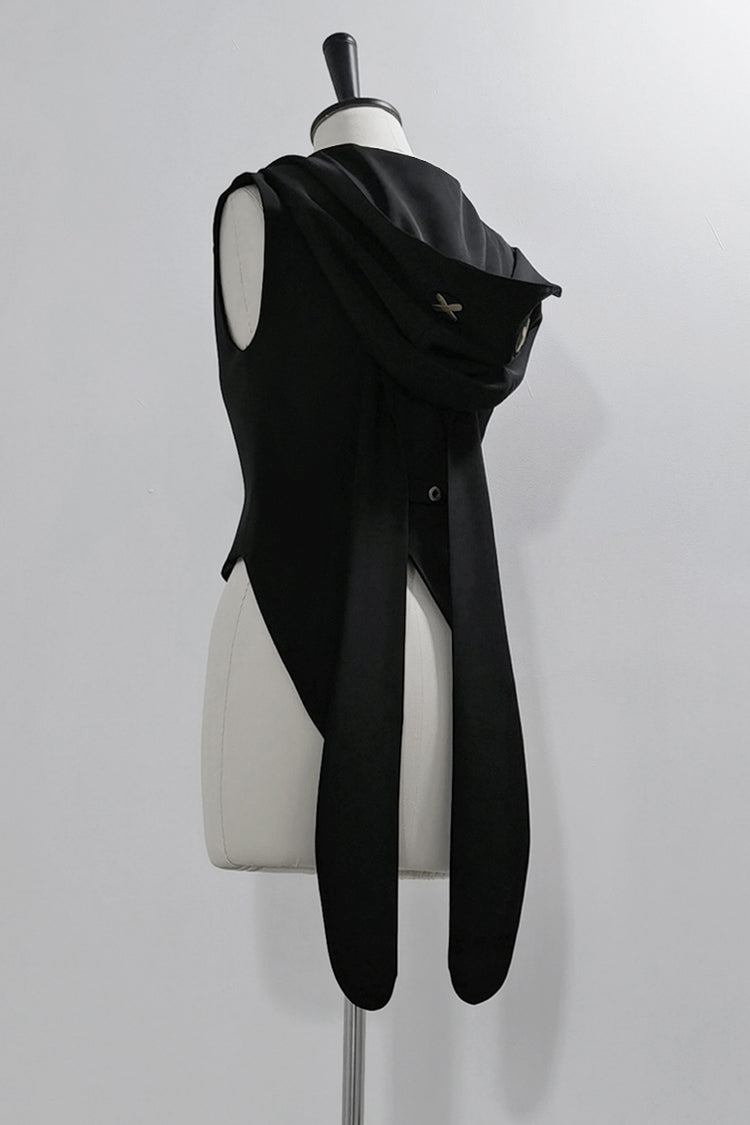 Black [Rabbit Feather Phantom] Gothic Prince Handsome Ouji Lolita Vest - Product - 4