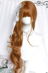 Bright Golden Brown Oil-Painting-Style Vintage Elegant Lolita Long Curly Wig - Product - 2