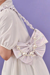 White Pearl Chain Bowknot Sweet Lolita Shoulder Bag 2 Colors - Product - 3