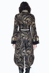 Brown With Gold Fake Two Pieces Pirate Costume Gothic Womens Coat - Product - 3
