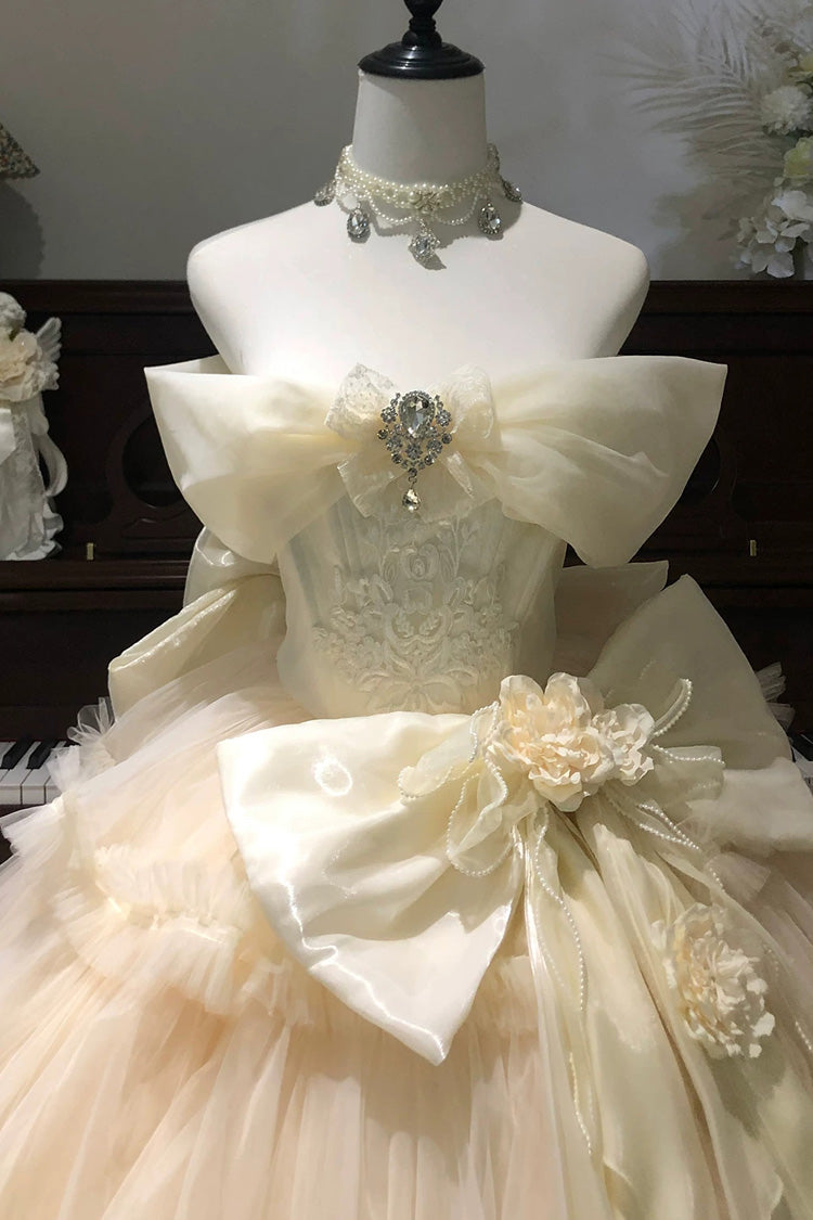 White [Pure White Oath] Sleeveless Multi-Layered Ruffled Hanayome Lace Sweet Elegant Princess Lolita Dress - Product - 4