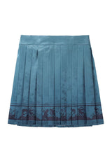 Black/Blue [Misty Teal] Long Sleeves Ruffled Cut-Out Embroidered Asymmetric Chinese Style Classic Lolita Jsk Dress Set - Skirt(Only) - 15
