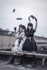 Evil Python 2.0 Short Sleeves Gothic Military Handsome Lolita Dress 3 Colors - Product - 8