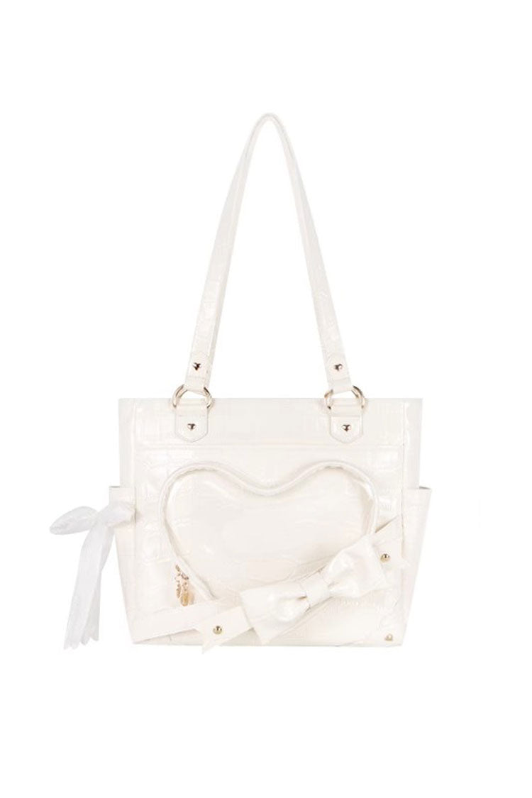 Floating Amber Transparent Love Bowknot Sweet Elegant Lolita Shoulder Bag 4 Colors - White - 1
