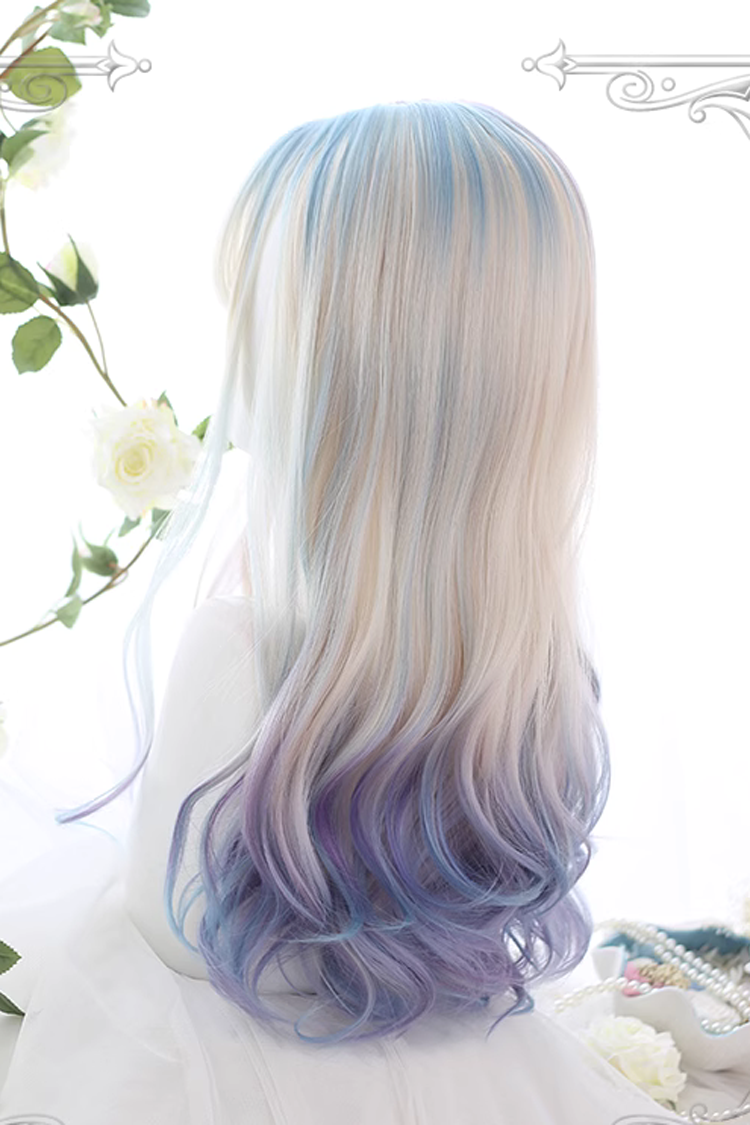 Multicolor Gradient Long Curly Sweet Lolita Wigs - Product - 4