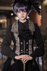 White Hot Stamping Embroidery Ouji Handsome Cool Lolita Vest - Product - 11
