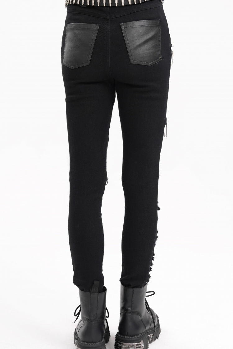 Black Chain Mesh Ripped Women's Punk Pants - Product - 4