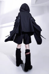 Black Unmarked Blade Long Sleeves Print Gothic Handsome Ouji Lolita Innerwear - Product - 11